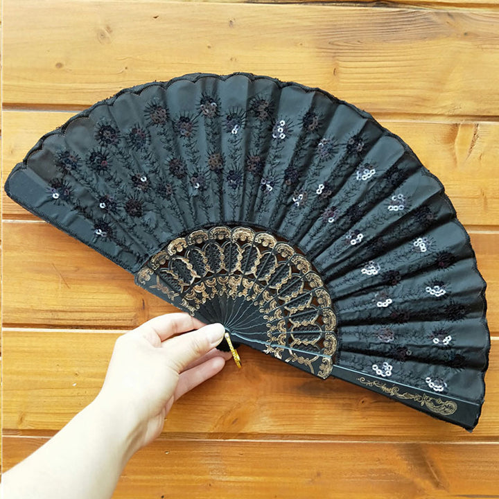 Women's high-quality lace fan with artistic floral motifs Kalsten