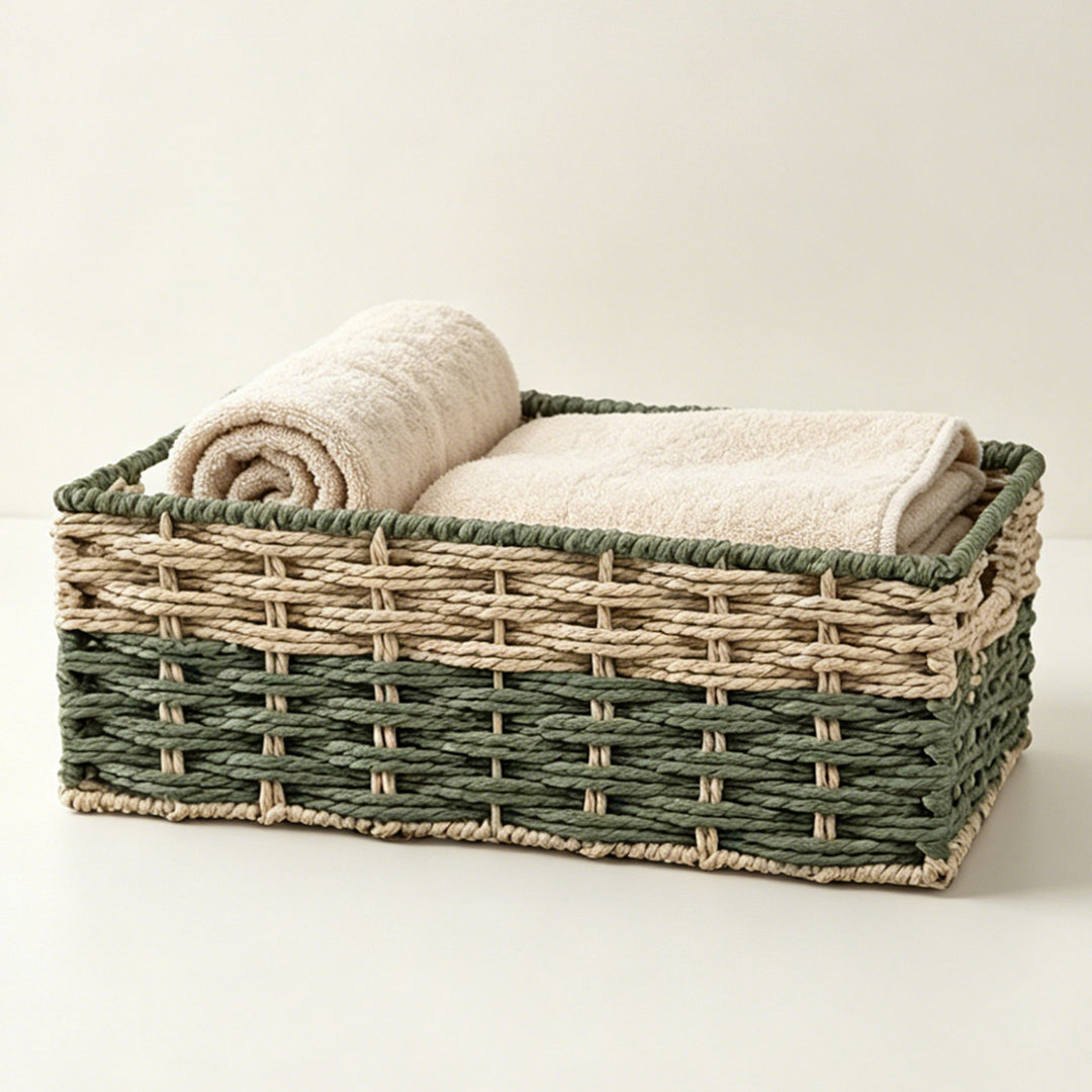 Handcrafted storage basket made of natural material Kalsten