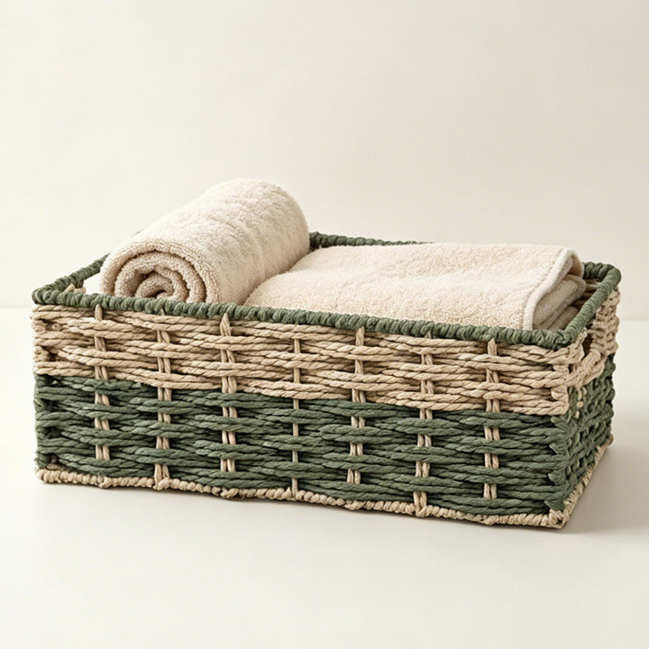 Handcrafted storage basket made of natural material Kalsten