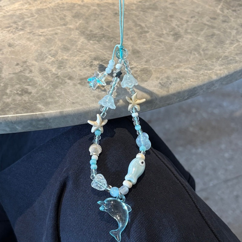 Dolphin and Starfish Beaded Charm Necklace Kalsten