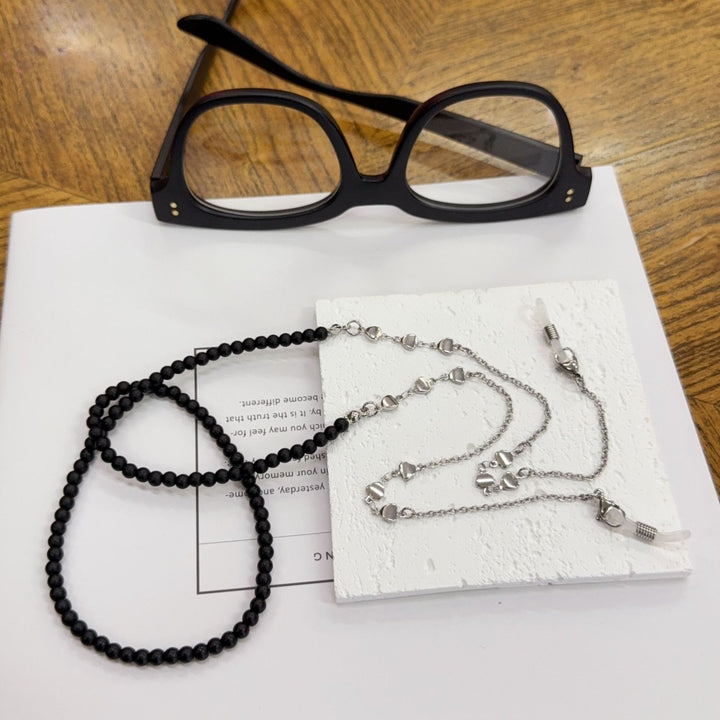 Beaded Eyewear Chain with Silver Accents Kalsten