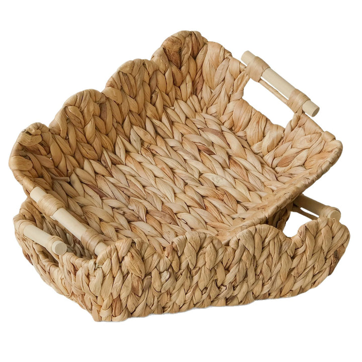 Handwoven storage basket with wave edge Kalsten