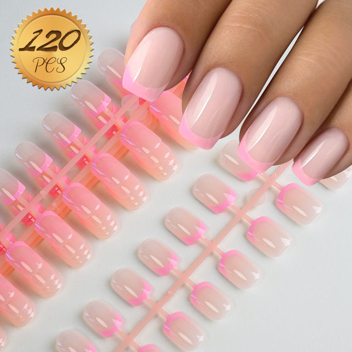 Decorative French Tip Press-On Nail Set Kalsten