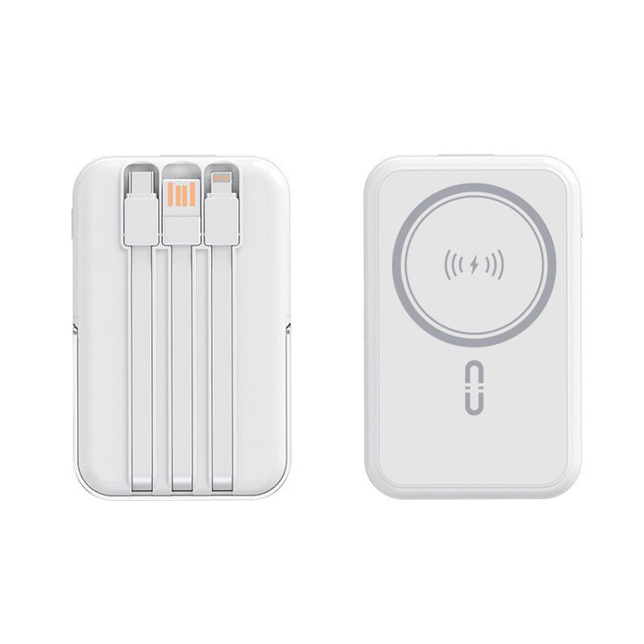 Portable power bank with integrated charging cable and wireless charging function Kalsten