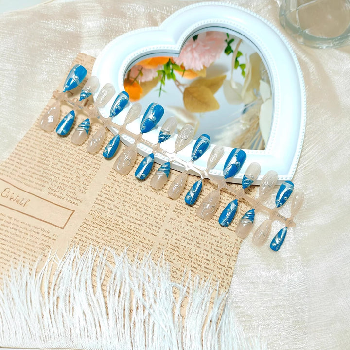 Artificial nails with creative shimmer design Kalsten