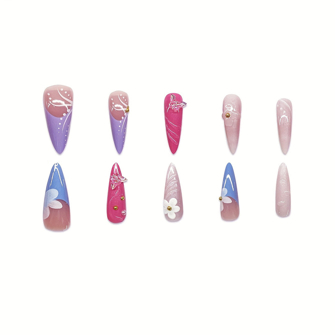 Floral Artistic Nail Extensions Kalsten