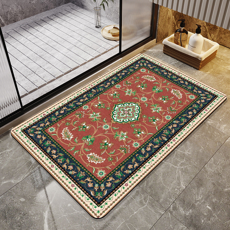 Elegant Vintage Floral Bath Mat Kalsten