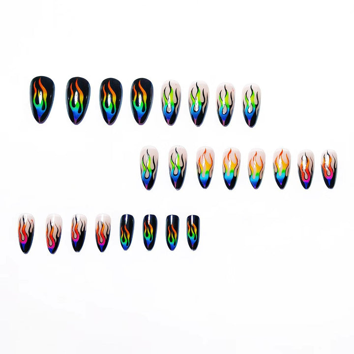 Creative Art Nails with Eye-Catching Flame Design Kalsten