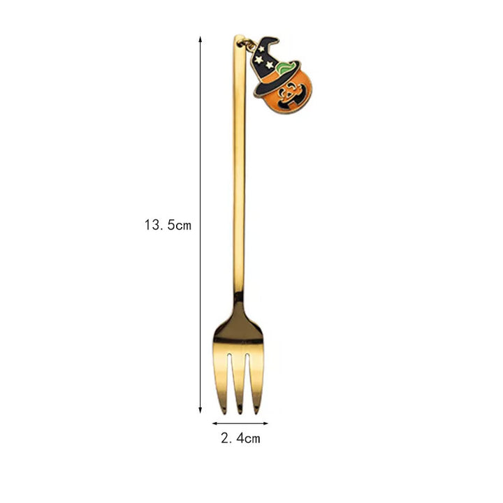 Long Bar Spoon Cocktail Stirring Spoon made of Stainless Steel with Halloween Ghost Design