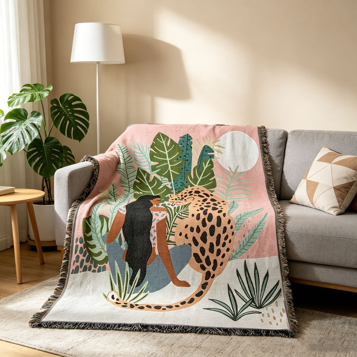 Nature-Inspired Artistic Throw Blanket
