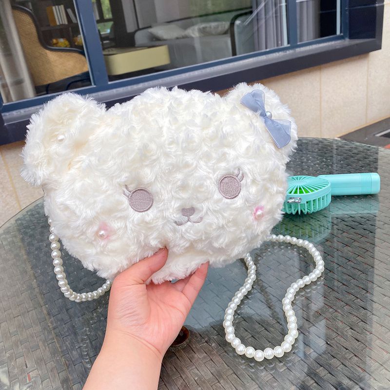 Plush Animal-Themed Crossbody Bag