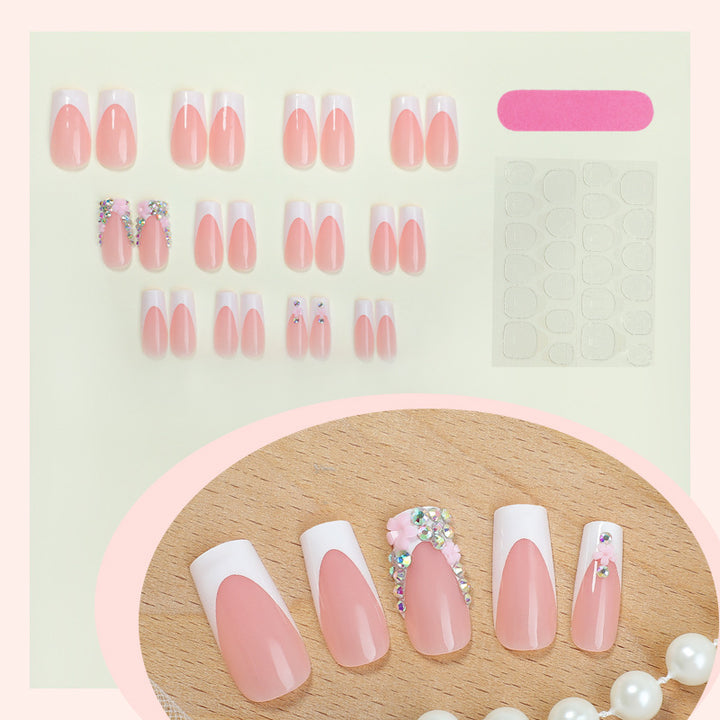 Nail set with elegant flower and glitter decorations Kalsten