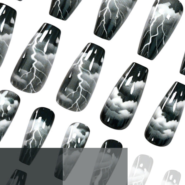Artistic Lightning-Themed Nail Art Extensions Kalsten