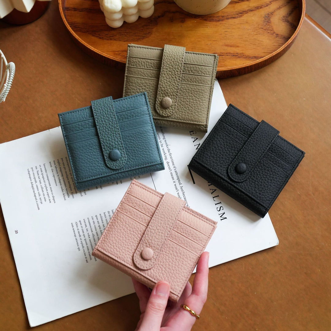 RFID-Blocking Compact Leather Wallet