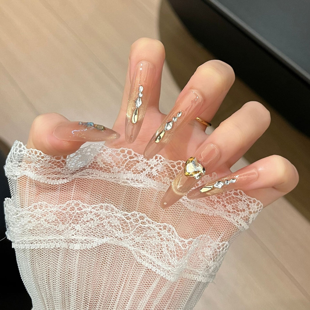 Elegant Floral Design Press-On Nail Extensions Kalsten