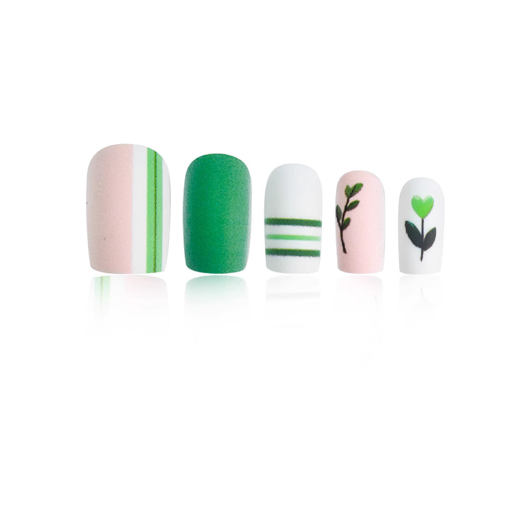 Botanical-Themed Press-On Nail Art Kalsten