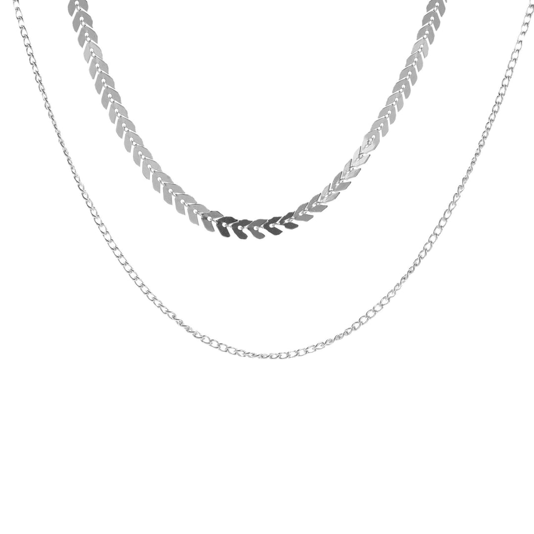 Layered Chevron Chain Necklace Kalsten
