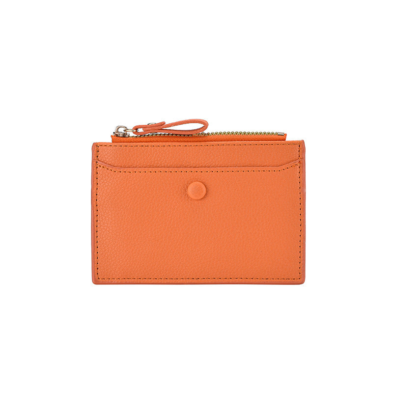 Textured Leather Zippered Card Holder Kalsten