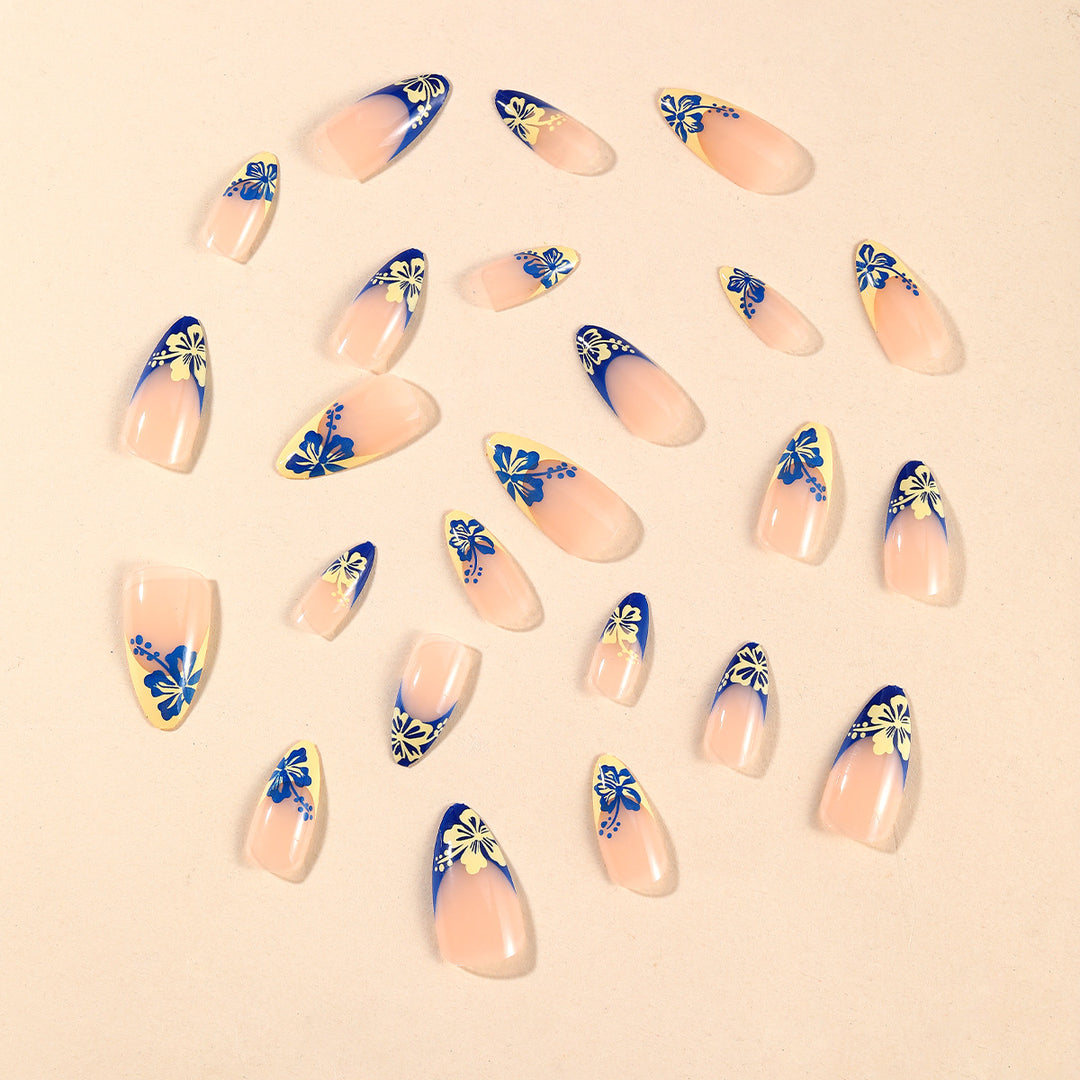 Floral Art French Tip Nail Set Kalsten
