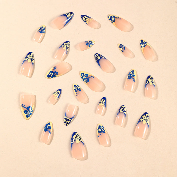 Floral Art French Tip Nail Set Kalsten