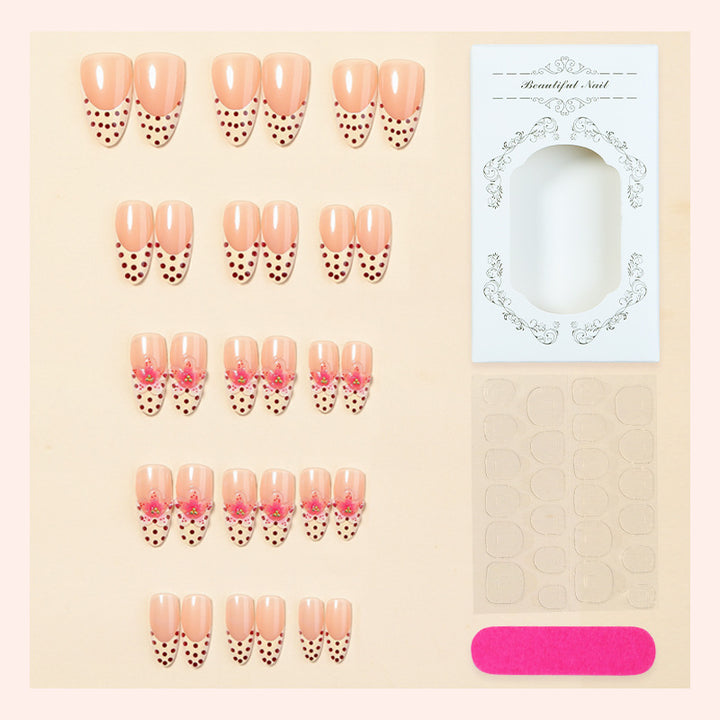 Polka Dot and Floral Press-On Nail Collection Kalsten