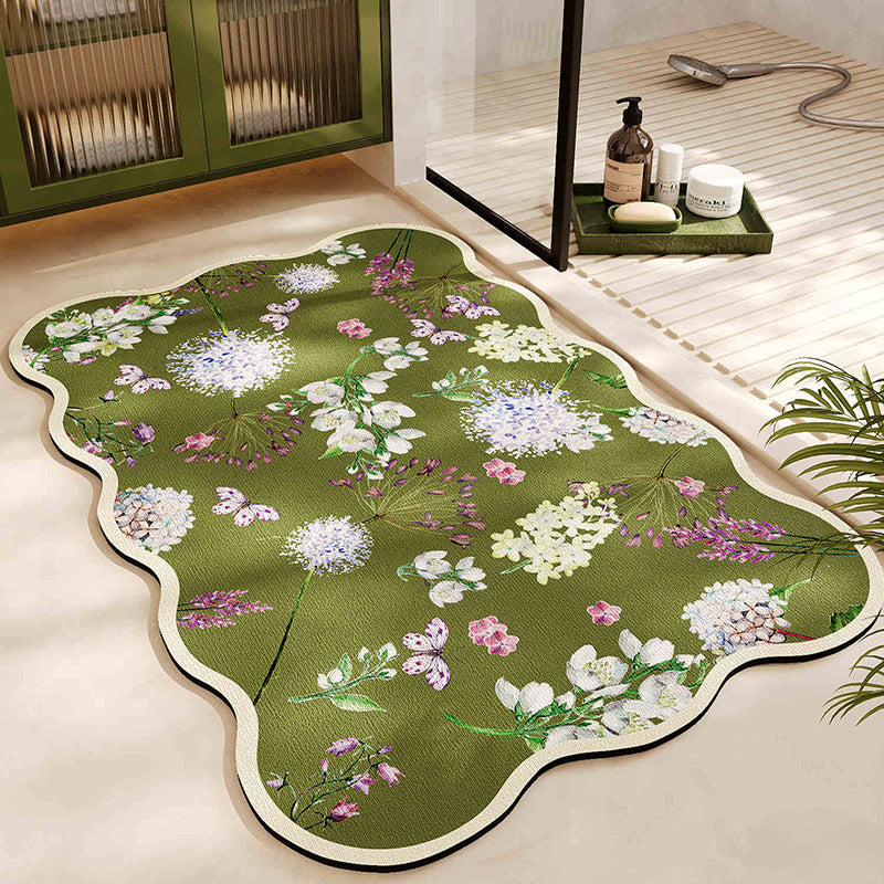 Floral Pattern Bath Mat Kalsten