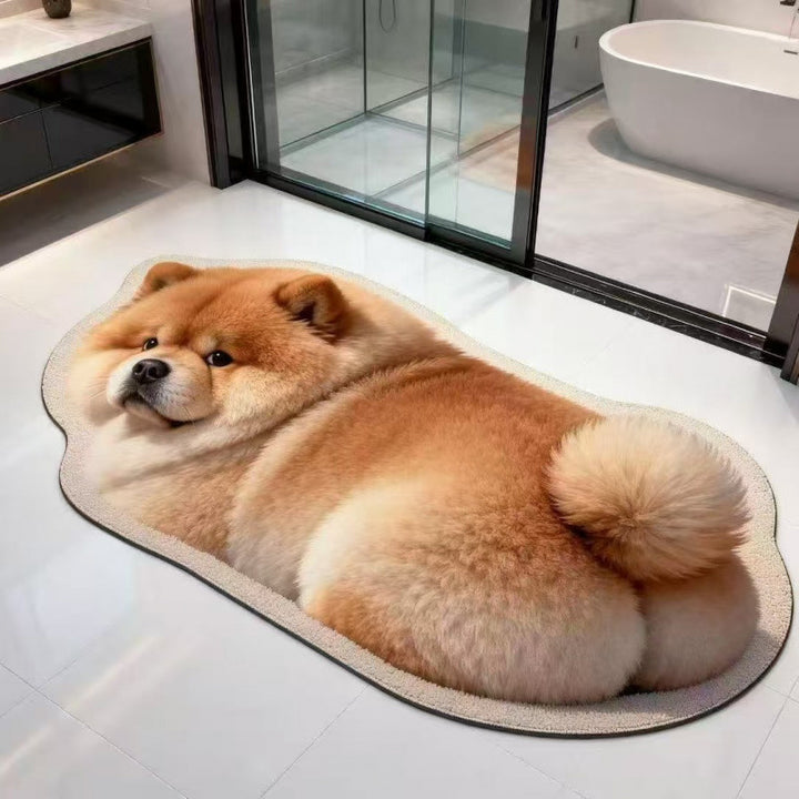 Cat-Shaped Plush Bath Mat