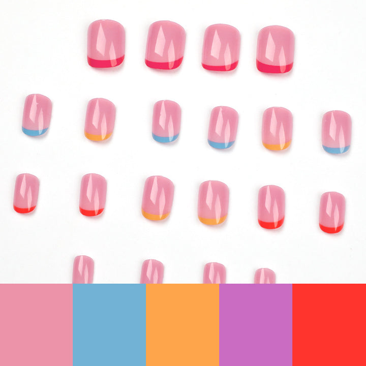 Nail art with colorful tips Kalsten