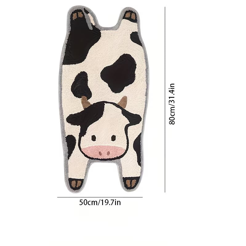 Cute Cow-Shaped Plush Area Rug