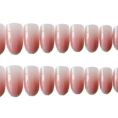 Glossy French Tip Press-On Nails Set Kalsten