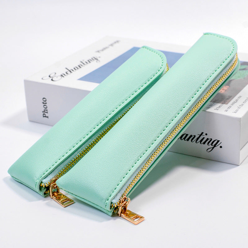 Premium Leather Zippered Pencil Case Kalsten