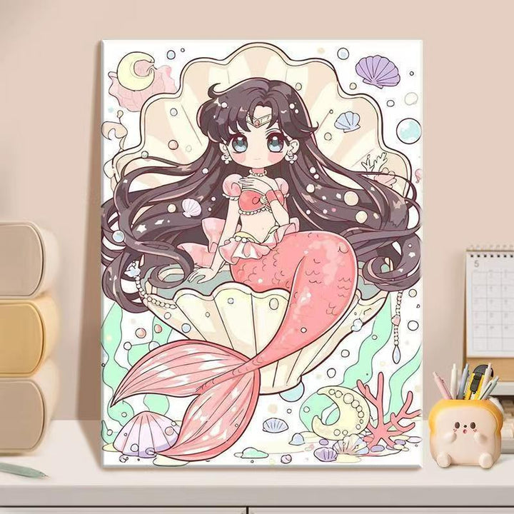 Anime-Inspired Mermaid Illustration Canvas Art Kalsten