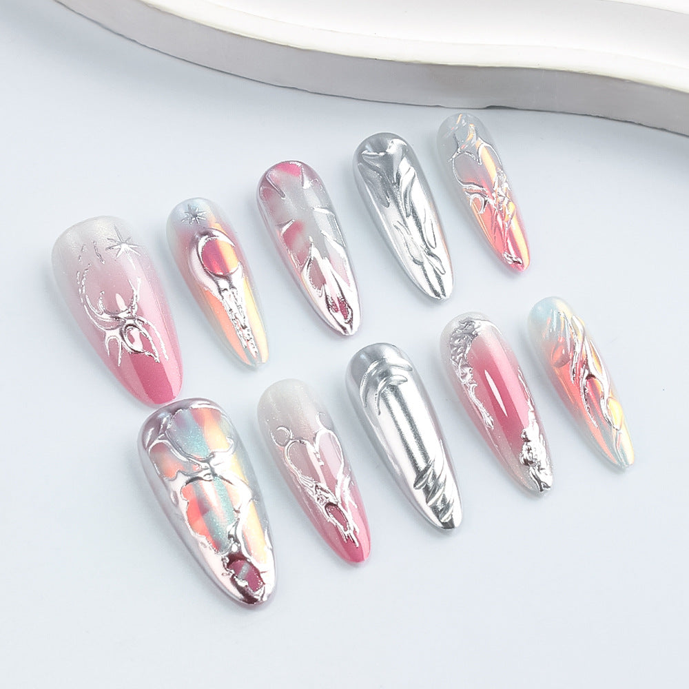 Artistic Metallic Nail Art Design Kalsten