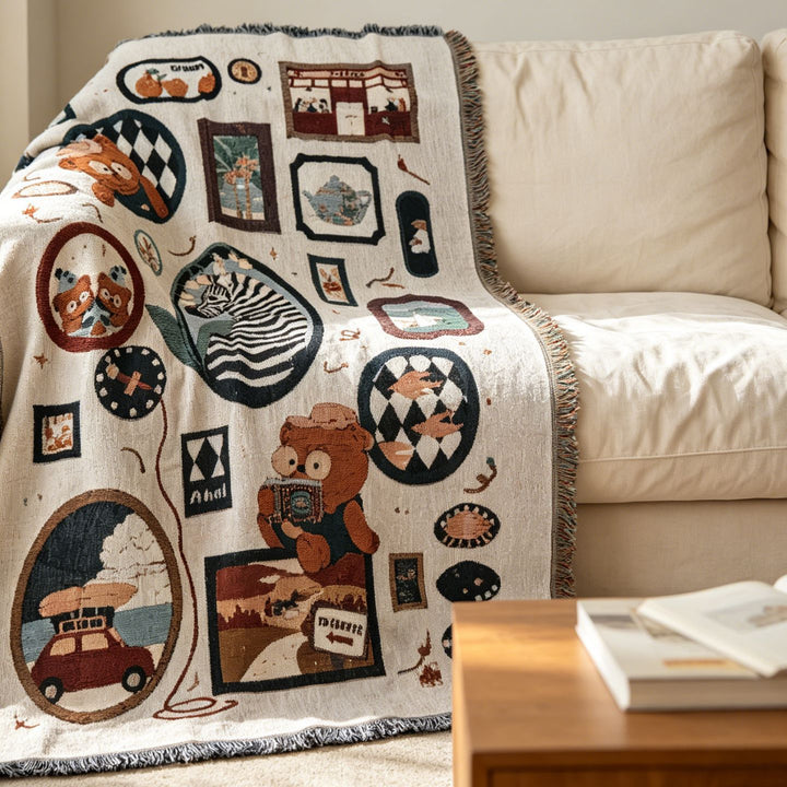 Whimsical Animal-Themed Wall Tapestry