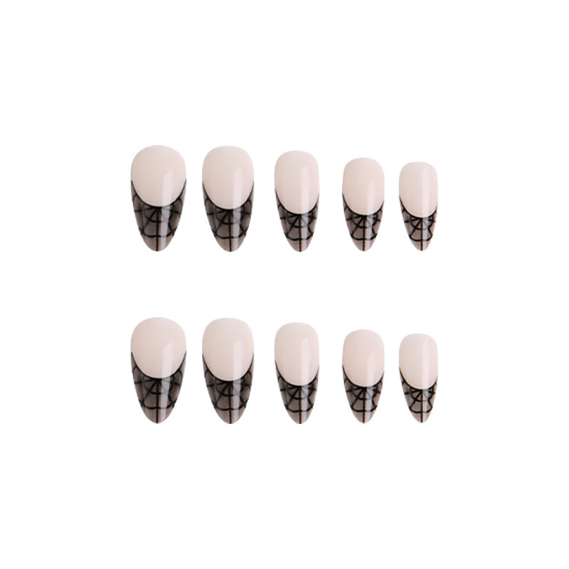 Artful nail tips with elegant spider web pattern Kalsten