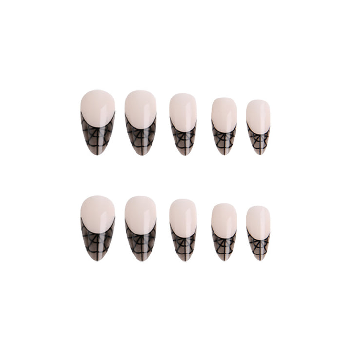 Artful nail tips with elegant spider web pattern Kalsten