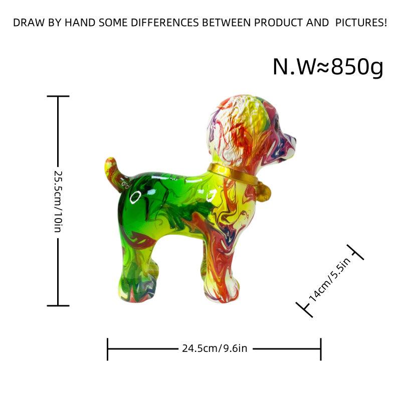 Artful dog sculpture with colorful design Kalsten