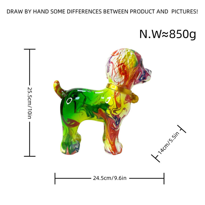 Artful dog sculpture with colorful design Kalsten