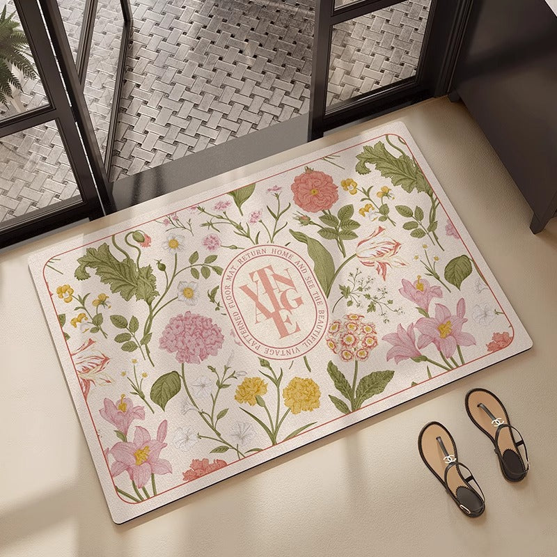 Floral Design Decorative Area Mat Kalsten