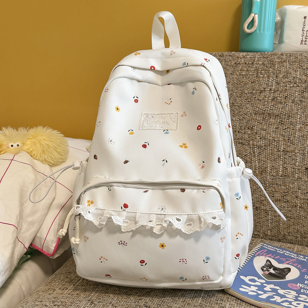 Decorative Floral-Embellished Backpack Kalsten