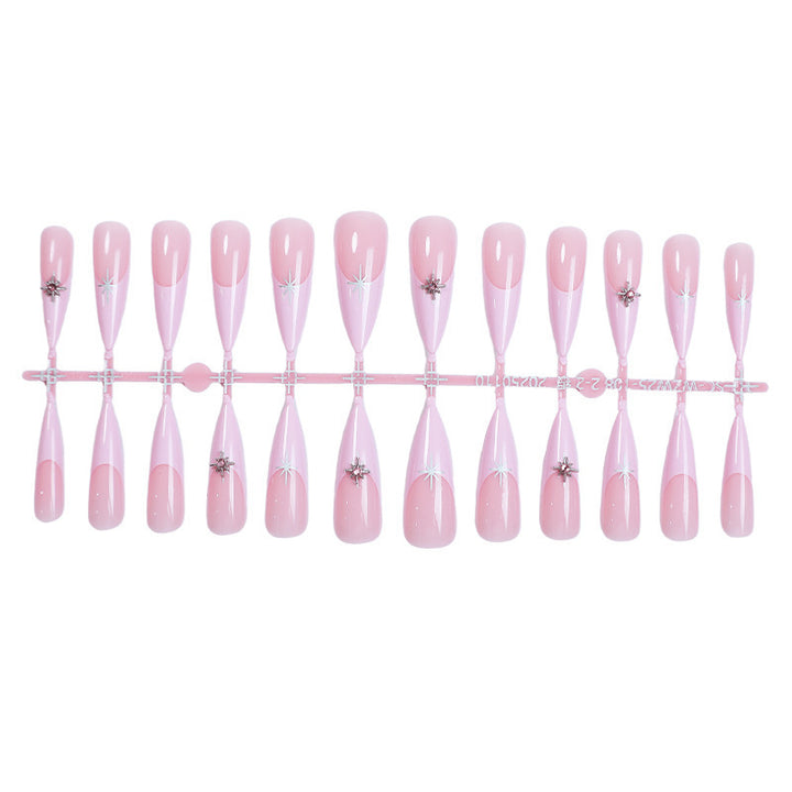 Artificial nail set with elegant glitter and floral design Kalsten