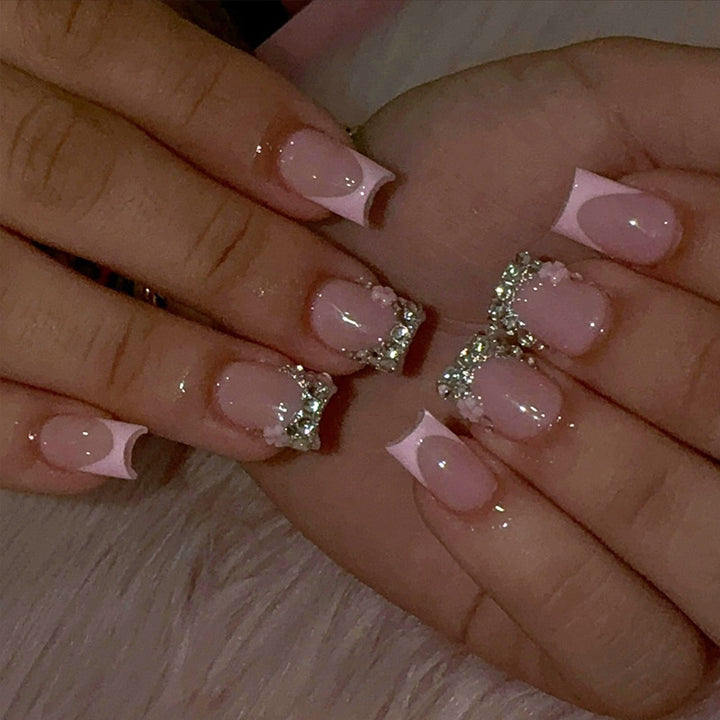 Decorative Rhinestone-Embellished Press-On Nail Tips Kalsten