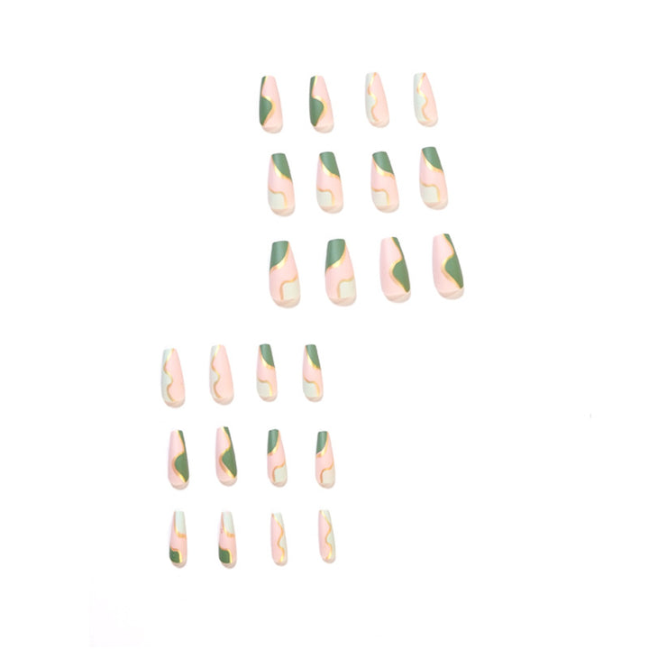 Artful Nail Extensions with Elegant Gold Decoration Design Kalsten