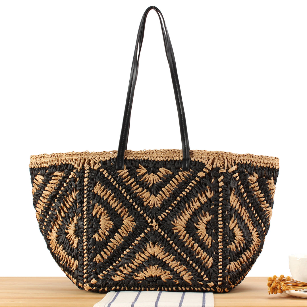 Designer basket bag with elegant leather handles Kalsten
