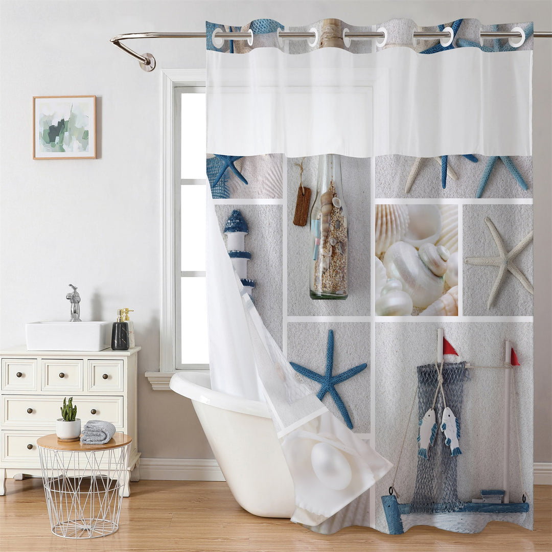 Marble-Design Shower Curtain Kalsten