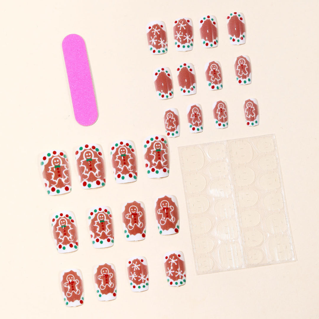 Festive Gingerbread-Themed Nail Art Extensions Kalsten