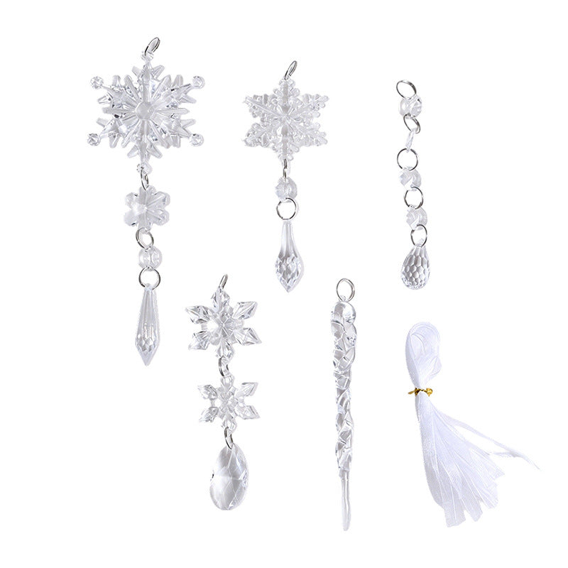 Crystal Snowflake Ornaments Set