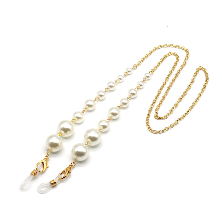 Elegant Pearl and Silver Eyewear Chain Kalsten