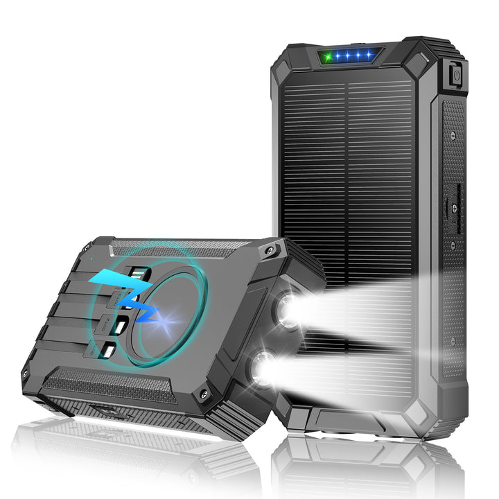 High-performance solar power bank with double LED light and fast charging function Kalsten