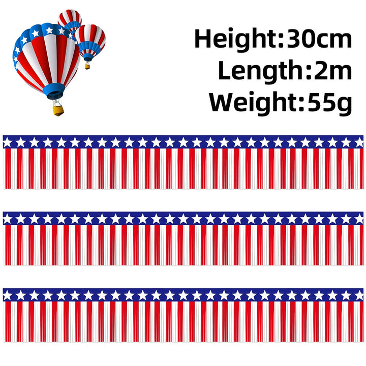 Unisex decorative fringe border made of paper with star banner and elongated hanging strips Kalsten